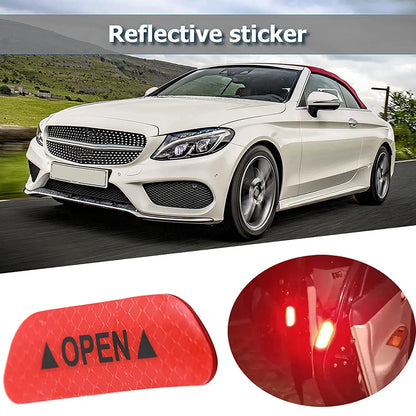 4PCS Stickers Reflective Warning Sticker Wheel Eyebrows Door