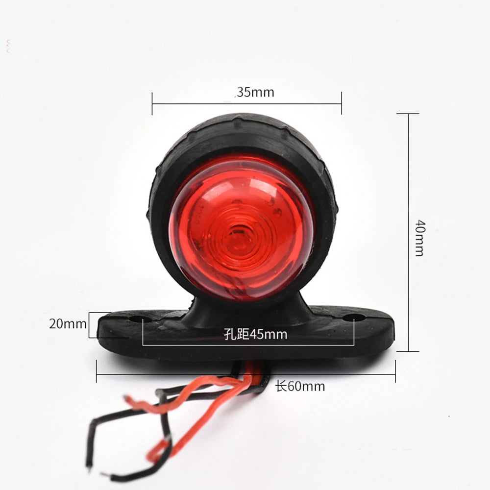 For Trailer Tractor Clearance Light Red 2PCS Position Truck Rear