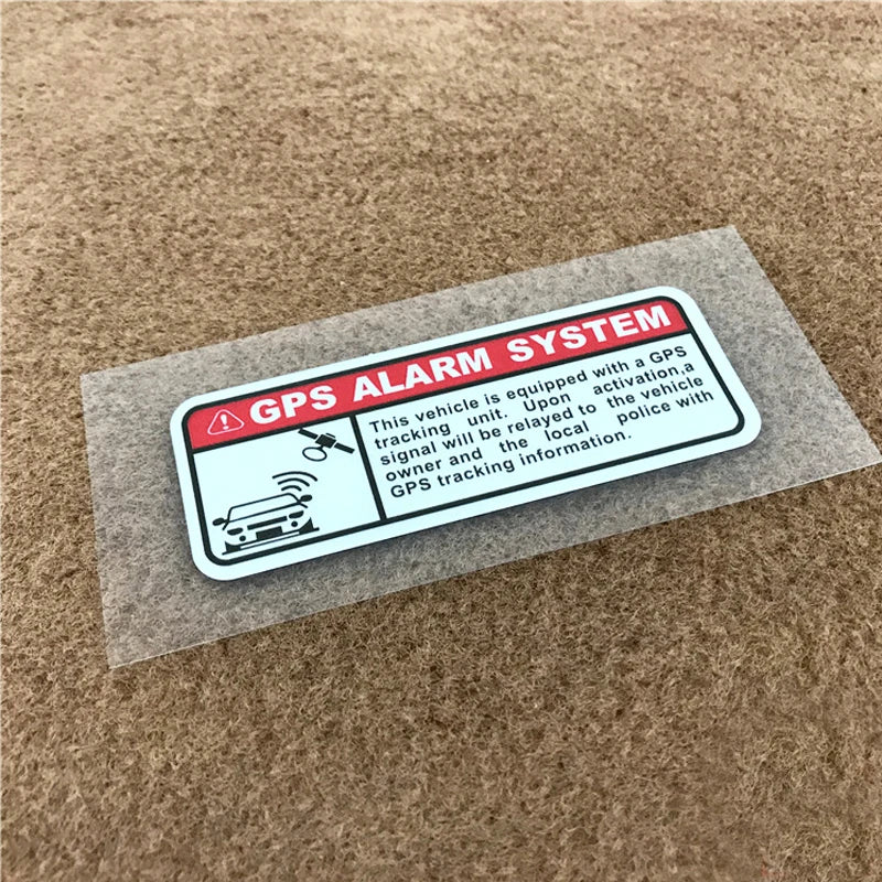 2PCS Set Decals Warning Letters Gps Alarm Security Motorcycle