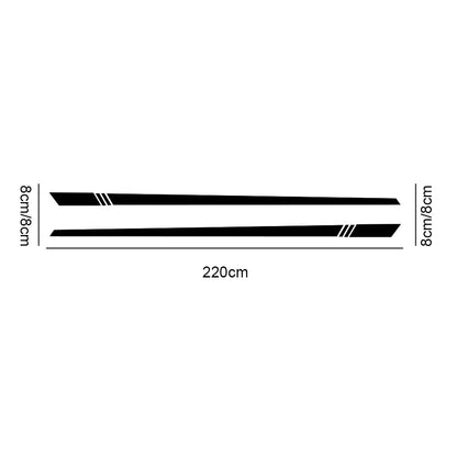 2PCS Lot 220x8cm Stripe Side Stripes Both Body Stickers