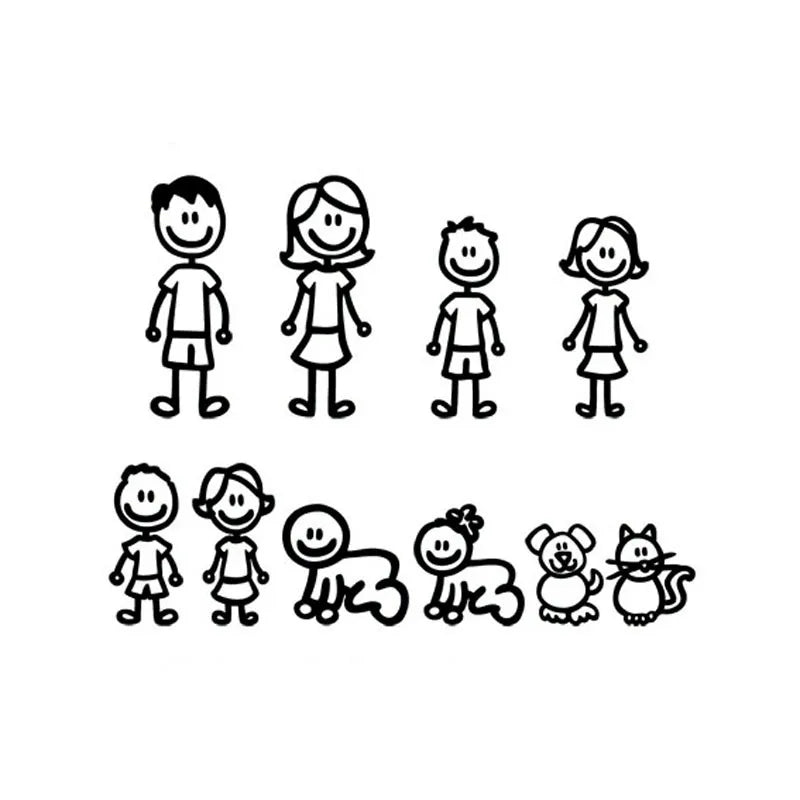 Interesting Family Covering Body Fashion Sticker Cartoon