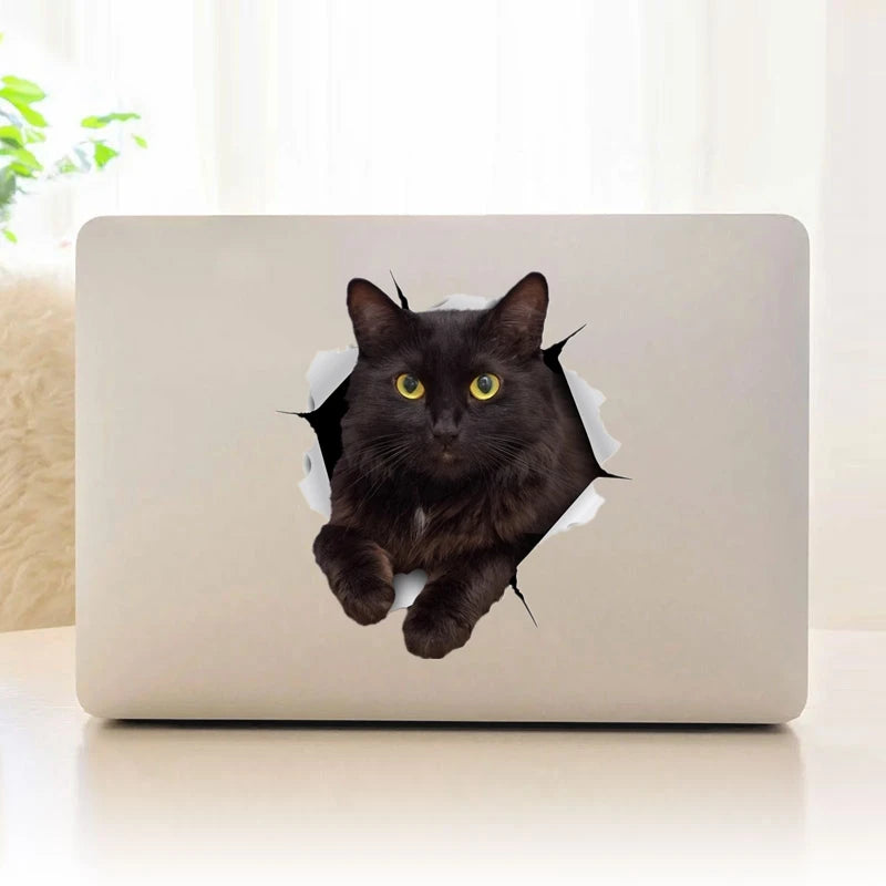 S30979 self-adhesive Decal Resting Black Cat Sticker Motorcycle
