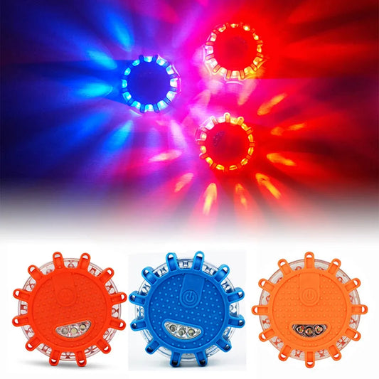 Red Blue Police Road Emergency Flares Warning Night Roadside