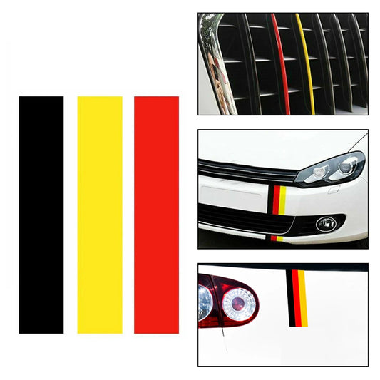 Germany Flag Sticker black+red+yellow Stripes Bumper Grid Rear