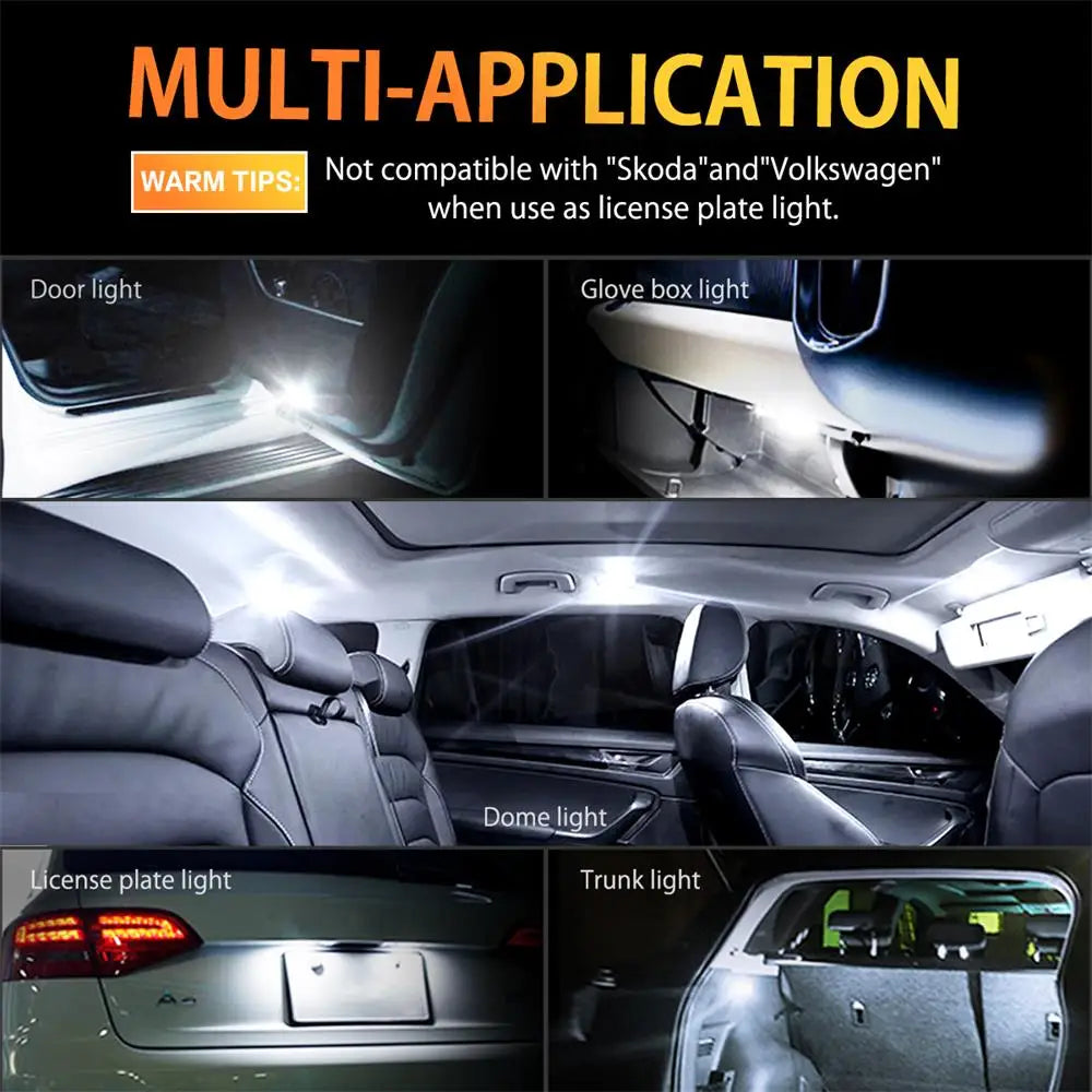 For Mercedes-Bens BMW Audi Ford 6000K Auxito 10PCS W5W T10