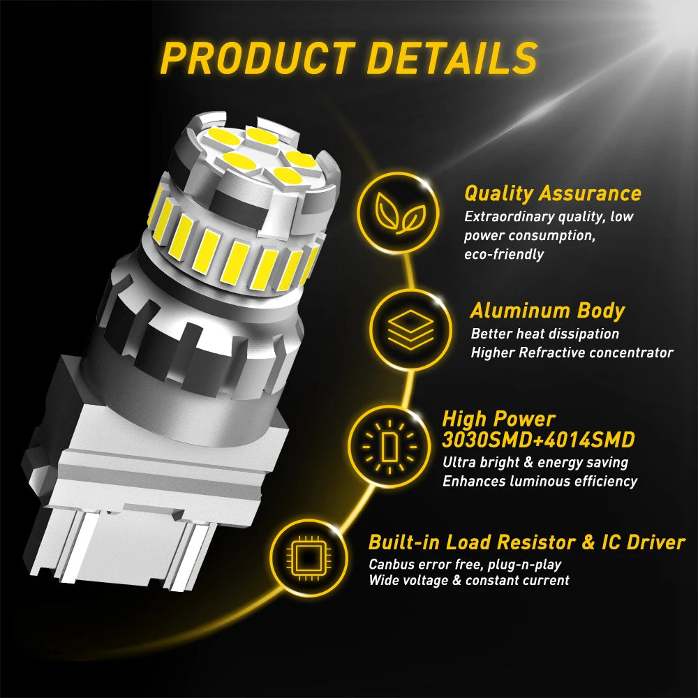 Auxito 2PCS 3157 3156 3057 P27 7W Bulb T25