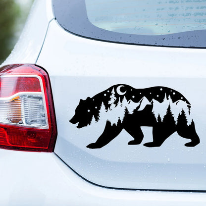 Bear Decal Night Mountain die-cut Vinyl Sticker Waterproof Decors