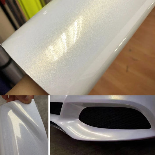 50CM 200 300CM Glossy White Golden Sand Pearl Wrap