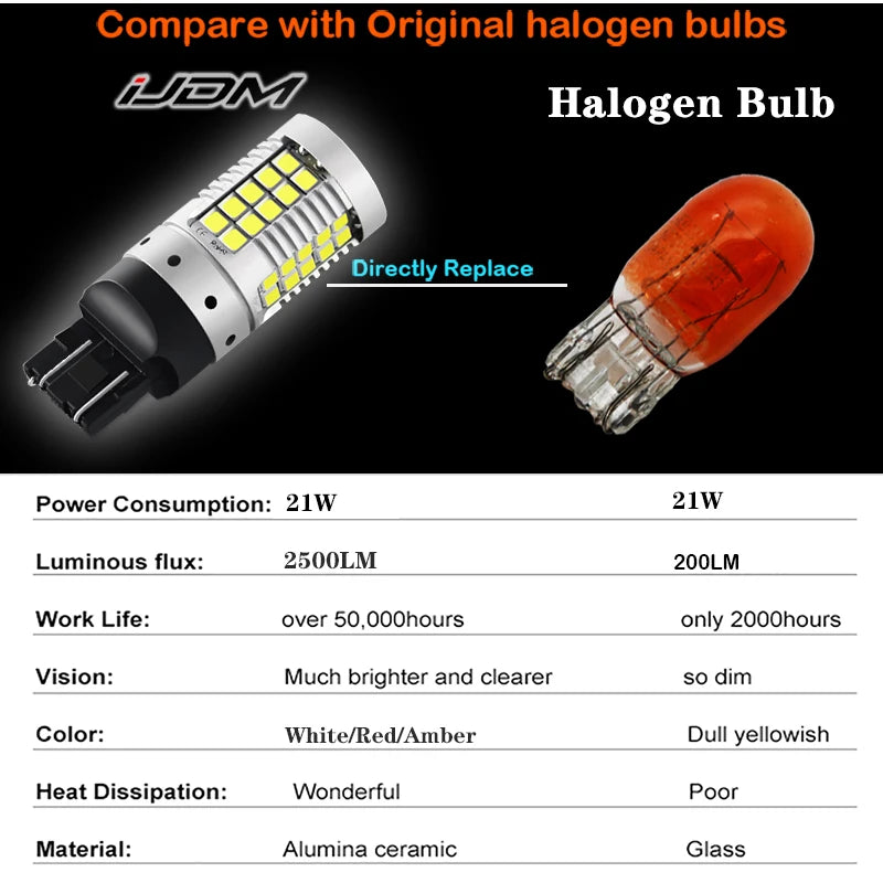 For Turn Signal Lights Red Yellow Jdm 7440 7443 No Hyper Flash