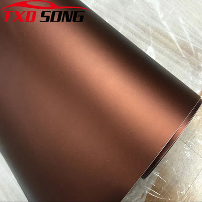 50CM 152CM Coffee Chrome Matte Metallic Bronze Vinyl Wrap