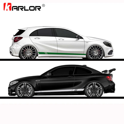 2PCS Lot 220x8cm Stripe Side Stripes Both Body Stickers