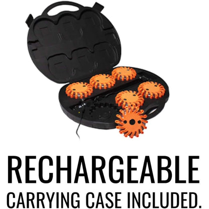 Pack Rechargeable Red Disc Warning Beacon Emergency Road Flares