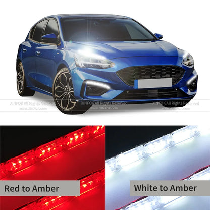 2PCS Bright Flexible Drl Strip Turn Signal White Yellow