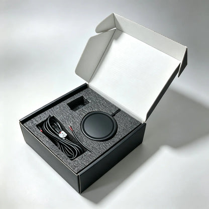 BMW digital emblem badge retail packaging with badge and cable set