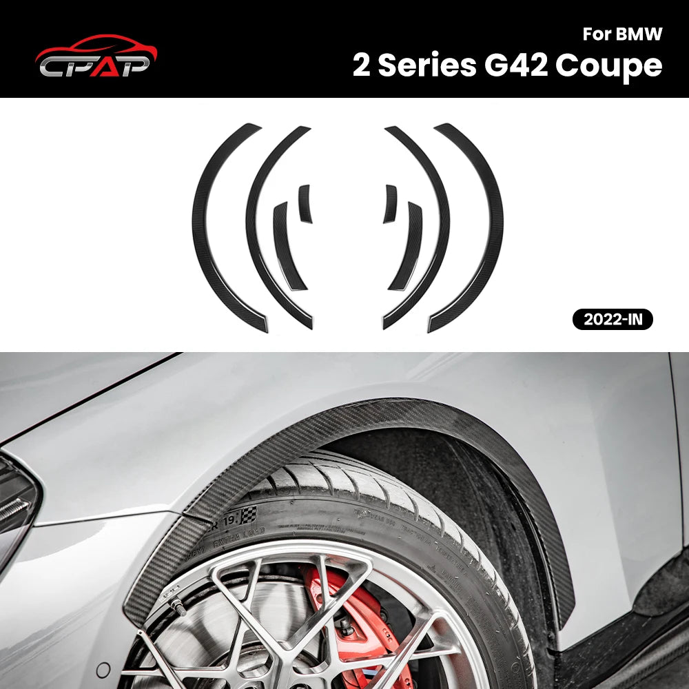For BMW 2 Series G42 Coupe Real Dry Carbon Fiber Wheel Eyebrow