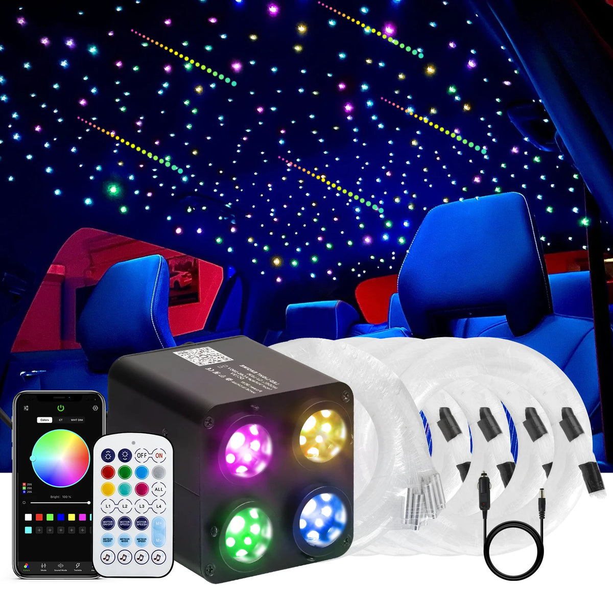 36W Port Starlight Headliner Kit Shooting Stars Roof Rgbw