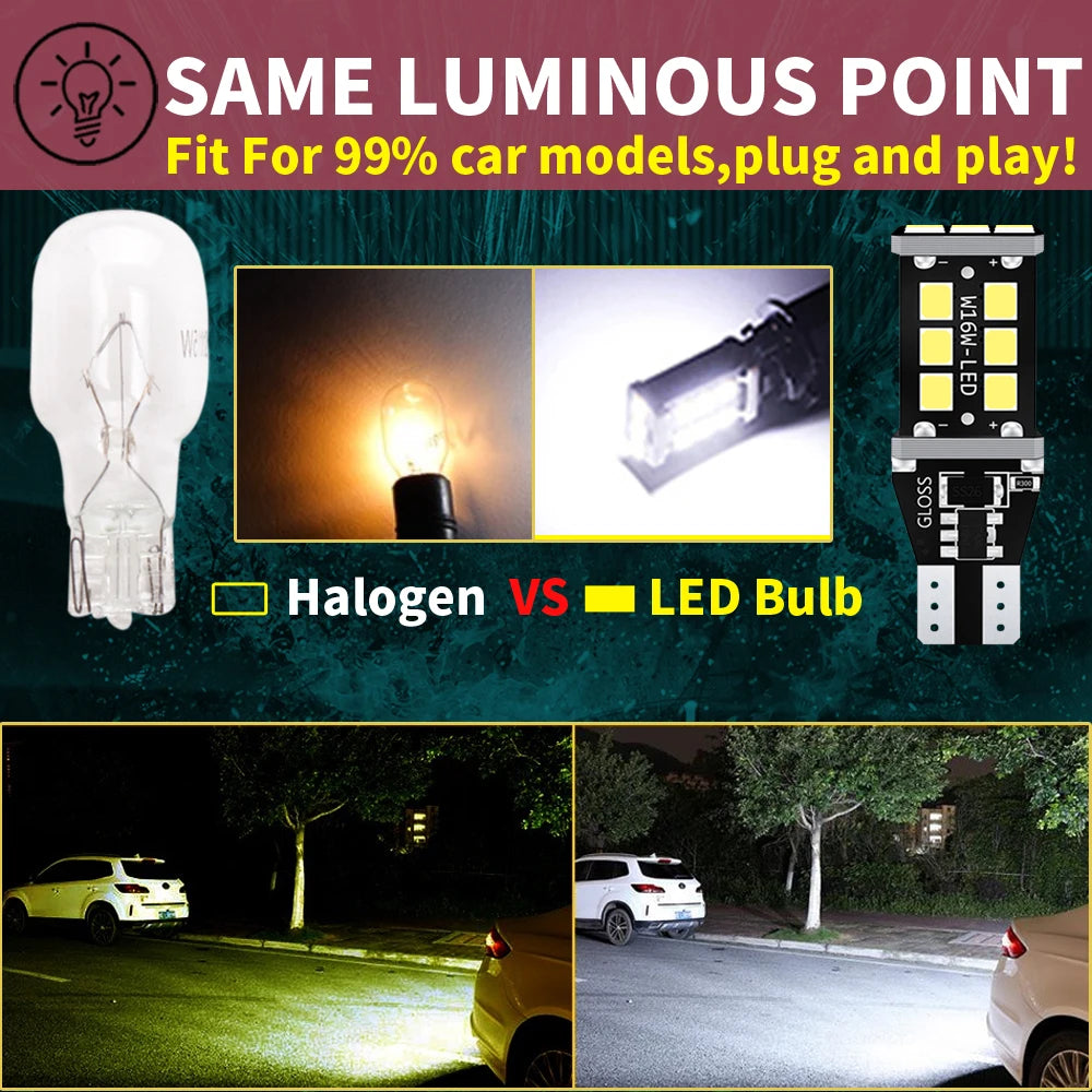 2PCS W16W Bulb T15 Canbus Obc Error 920 921