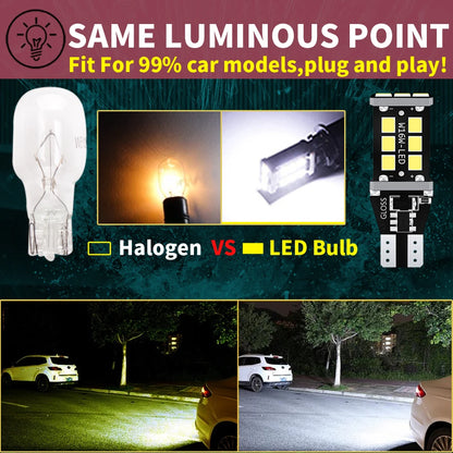 2PCS W16W Bulb T15 Canbus Obc Error 920 921