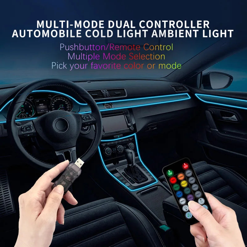 For Auto Diy Flexible Ambient Light Interior Remote APP El