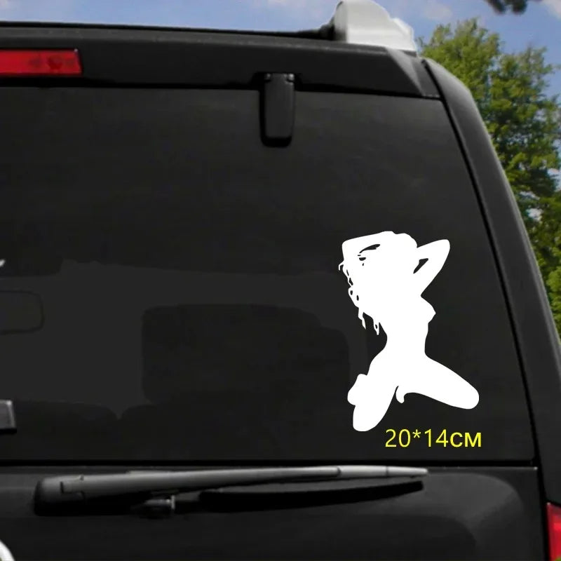 Sexy Girl Kneeling Standing Pose Body Sticker Decal Waterproof