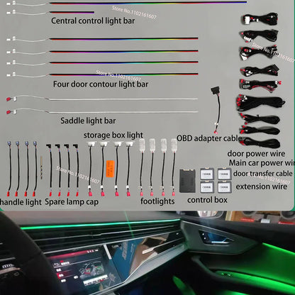 For Audi Q7 2015-2019 Q8 2019-2024 Colors Ambient Interior