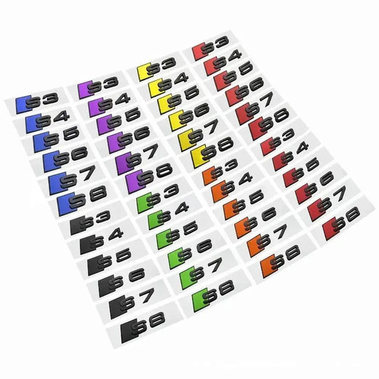 For Audi Sline S3 S4 S5 Small Big ABS Stickers Rear Trunk Badge