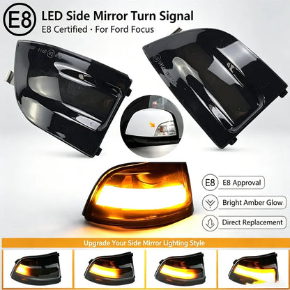 For Ford Focus 2 MK2 C-MAX Reversing Rearview Mirror Turn Signal