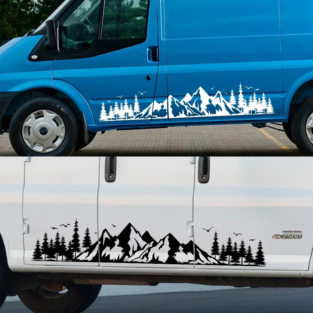 Sticker Van Camper Decor Decal Vinyl Mountain Forest Truck