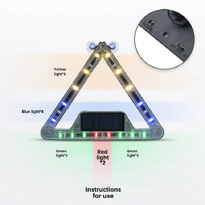 Solar Visor Strobe Flashing Interior Windshield Triangle Frame
