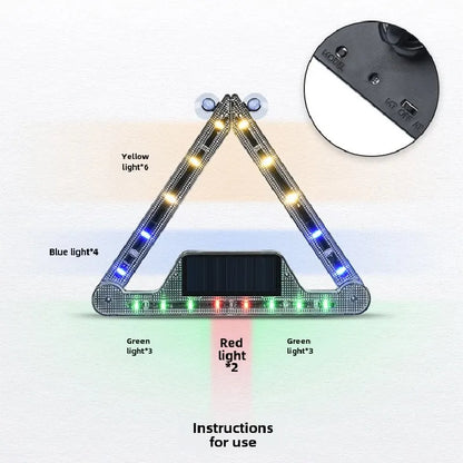 Solar Visor Strobe Flashing Interior Windshield Triangle Frame