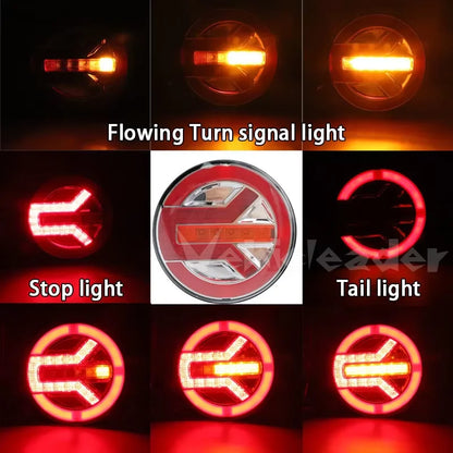Truck Round Tail Drl Rear Brake Dynamic Turn Signal