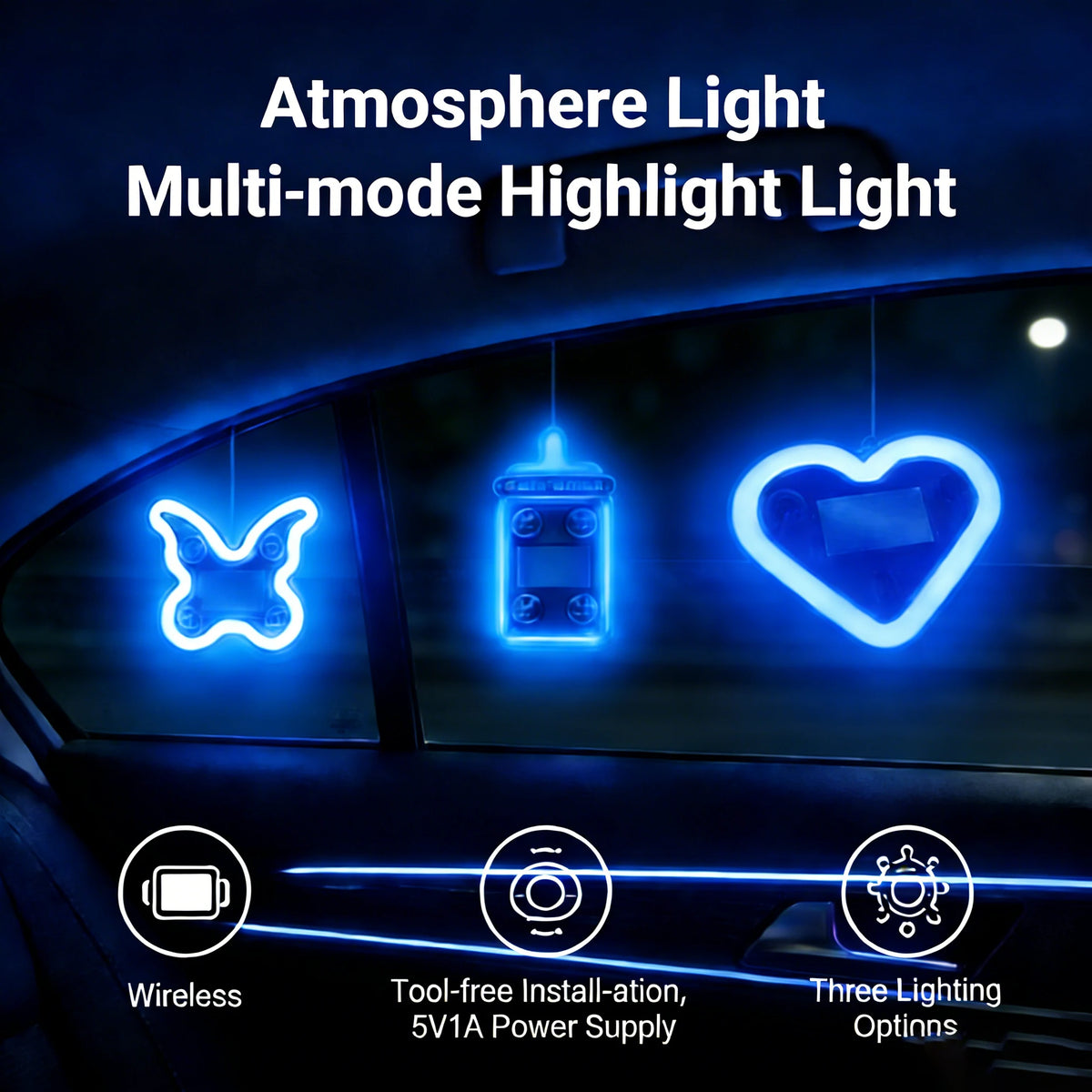 Suitable Solar heart-shaped Butterfly Bottle Triangle Window