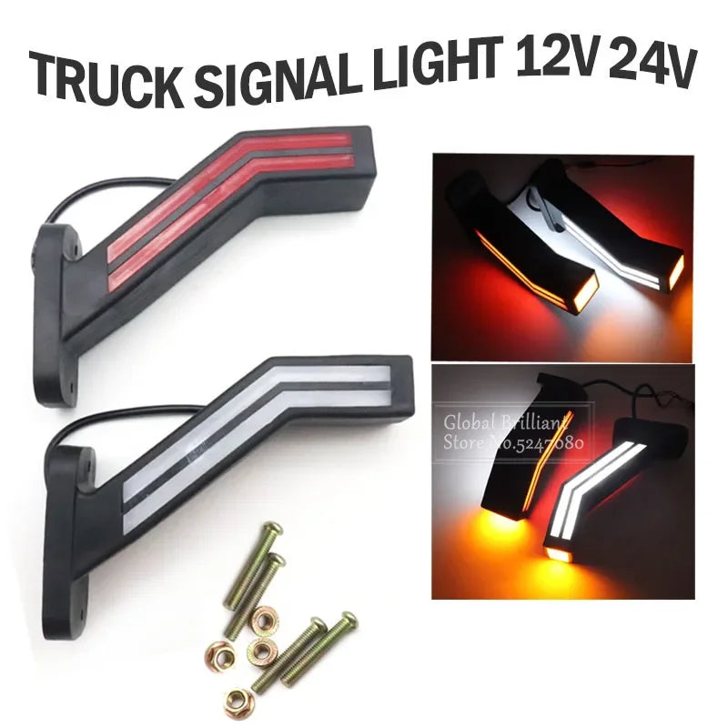 2X Side Marker Flowing Turn Signals 12V 24V Cars