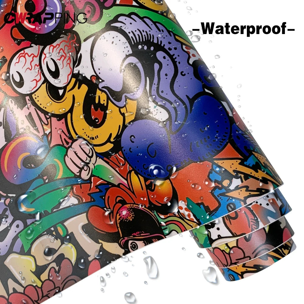 Sticker Jdm self-adhesive Vinyl Wrap Skull Graffiti Painting Film