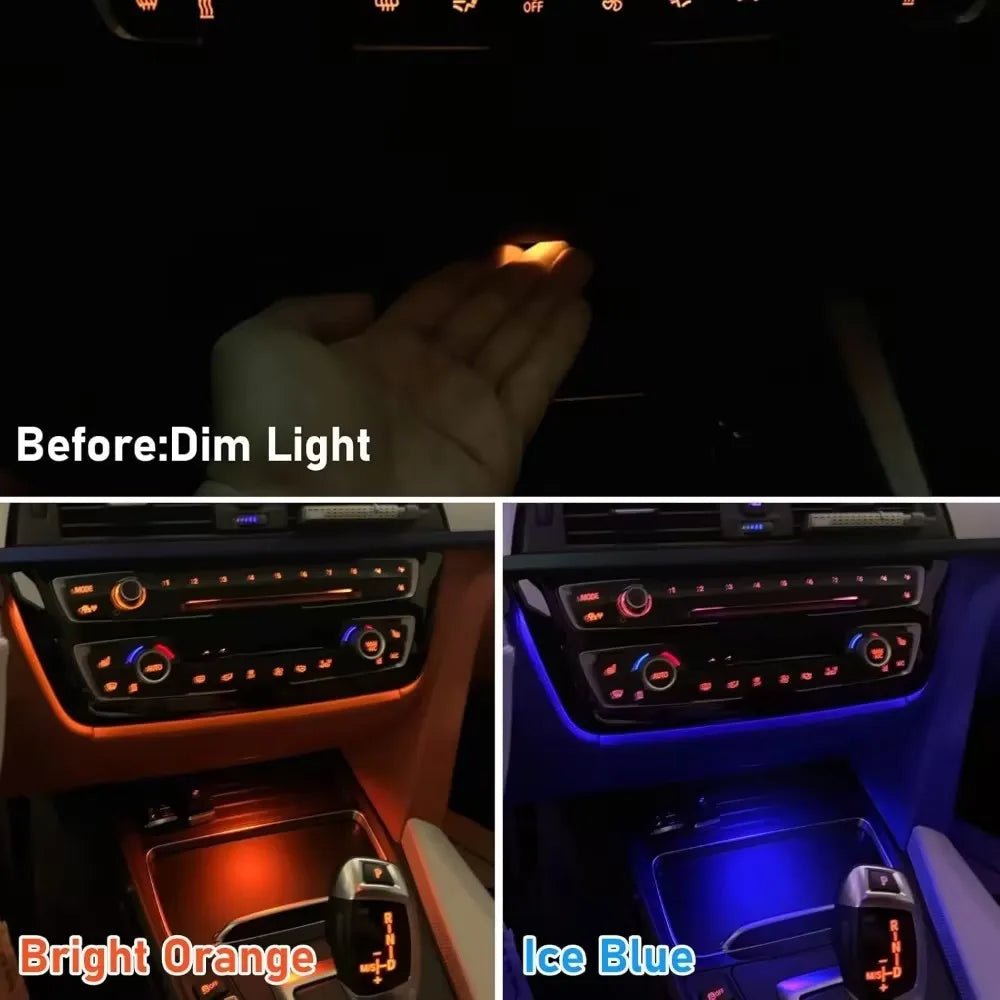 For BMW 3 Series F30 F31 Cup Holder Ambient Orange Ice Blue