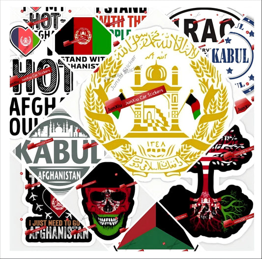 Emblem Afghanistan Funny Sticker Herat Flag Skull Afghan Oval