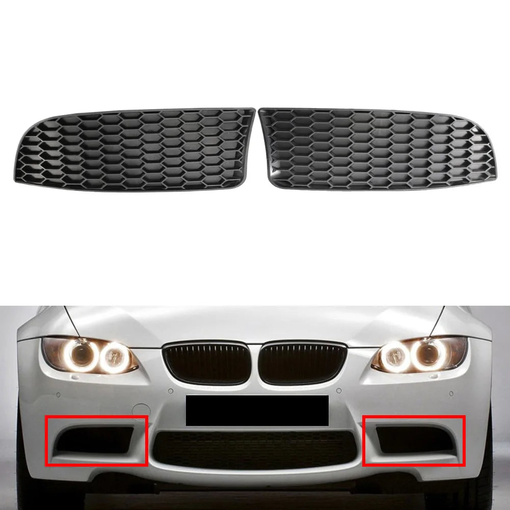 For BMW 3 Series E90 E92 2PCS Front Bumper Lower Grille Black