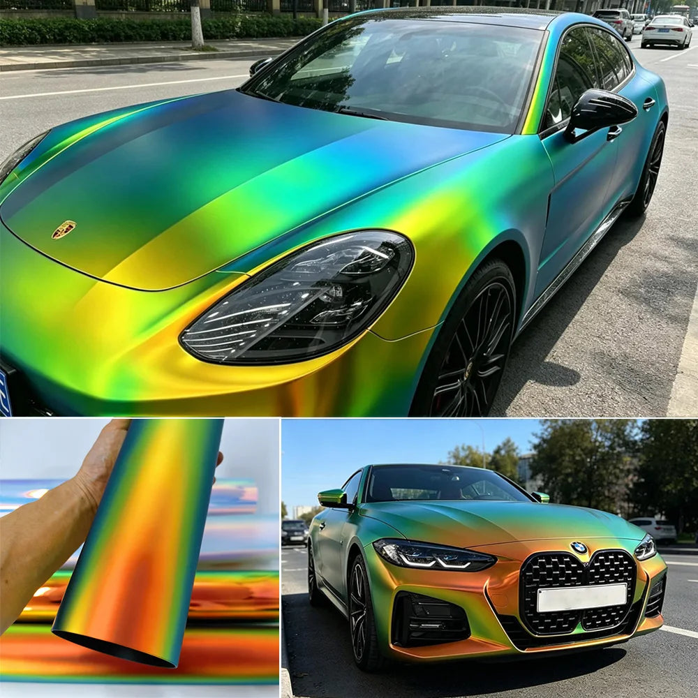 Rainbow Holographic Chrome Pet Vinyl Wrap Film self-adhesive