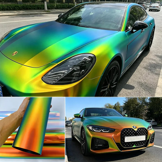 Rainbow Holographic Chrome Pet Vinyl Wrap Film self-adhesive