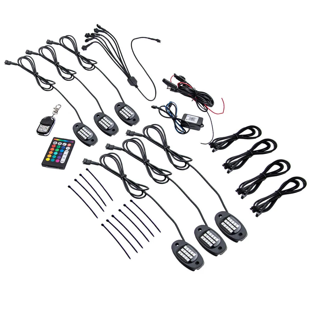 For Pickup ATV RGB Rock Pods APP Control SUV Truck X6 6PCS