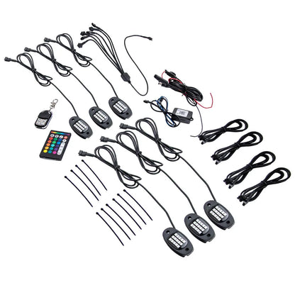 For Pickup ATV RGB Rock Pods APP Control SUV Truck X6 6PCS