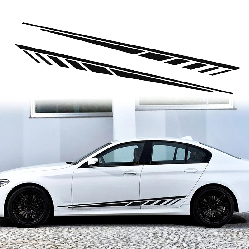 For All 2PCS Body Side Stripe Sticker Vinyl Decal Suitable Trim
