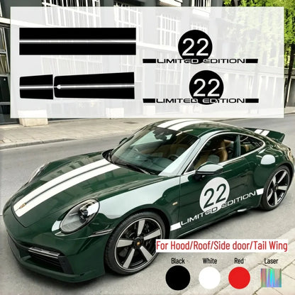 For Carrera Cup Gts 911 Hood Stickers Number Door Racing Sticker