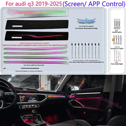 For Audi Q3 Q3L 2019-2025 LED Ambient Atmosphere Interior
