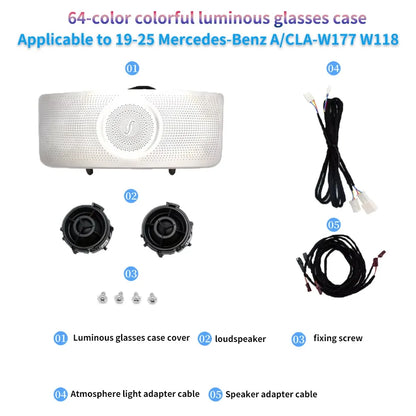 For Mercedes-Benz Upgraded 64-color Luminous Glasses Box Cover