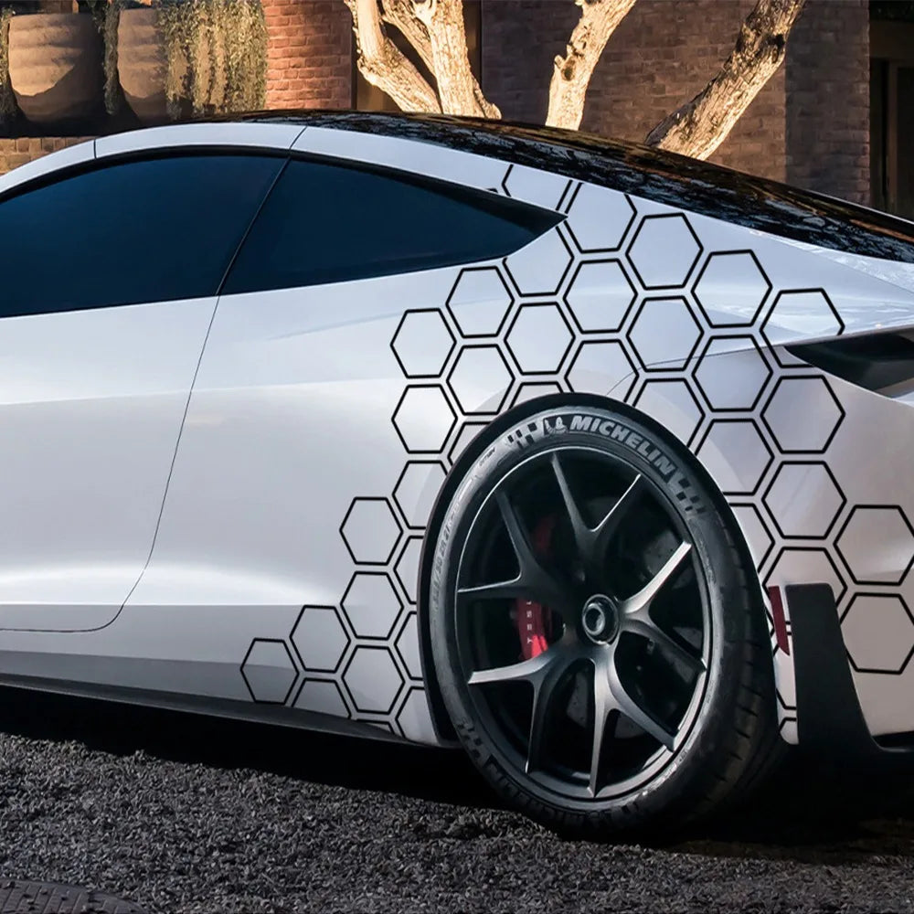 For Audi BMW Benz Universal Creative Honeycomb Open Sticker