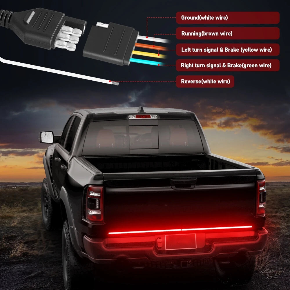 For Pickup 12V Inch Brake Turn Signal Warning Strip Truck Rear