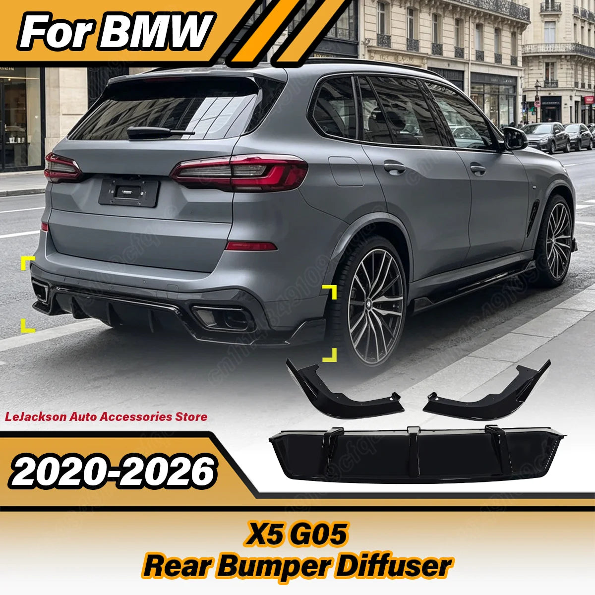 For BMW X5 G05 2020 2021 2022 2023 Rear Bumper Diffuser Valance