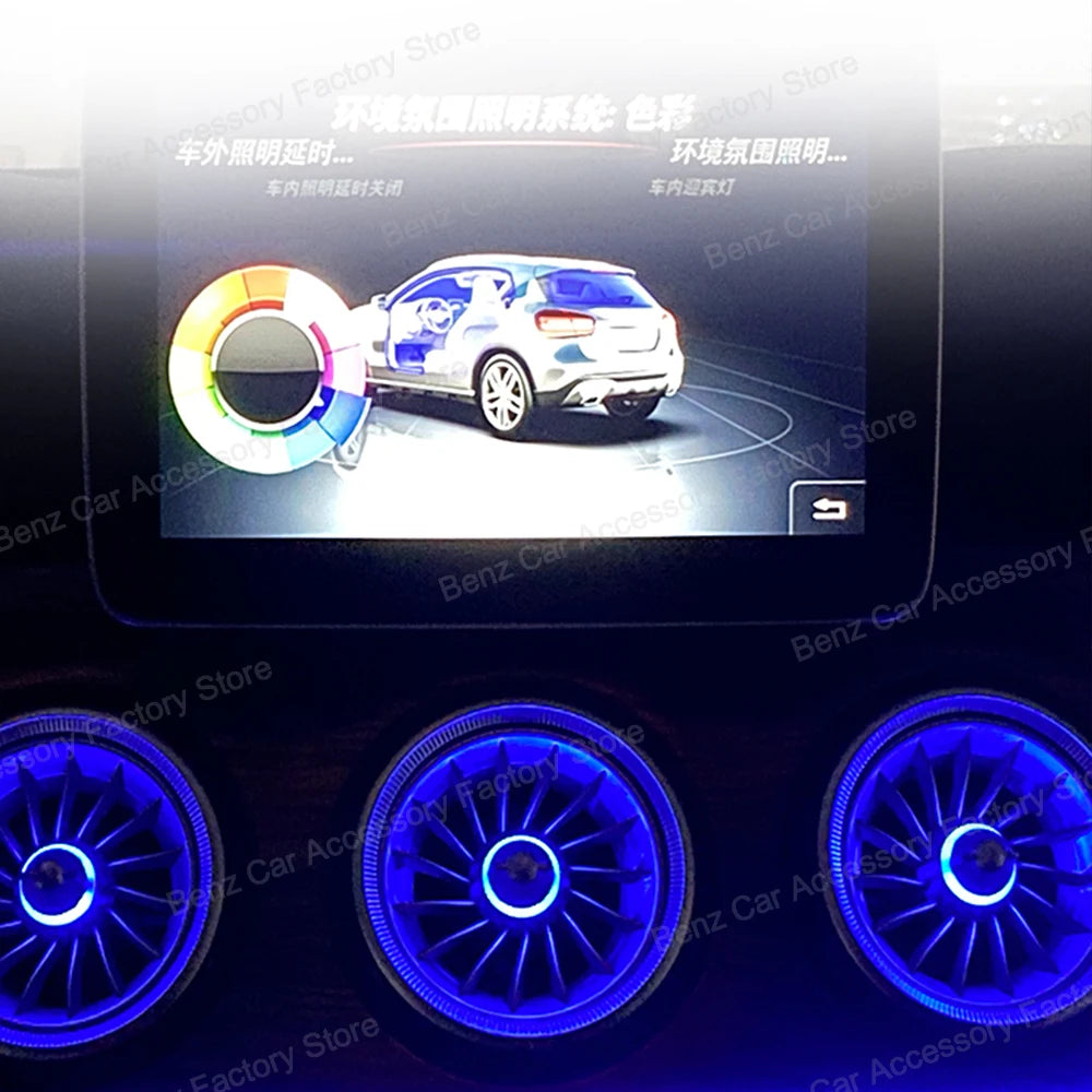 For Mercedes-Benz Amg A B Cla 12-color Air Vent Turbine