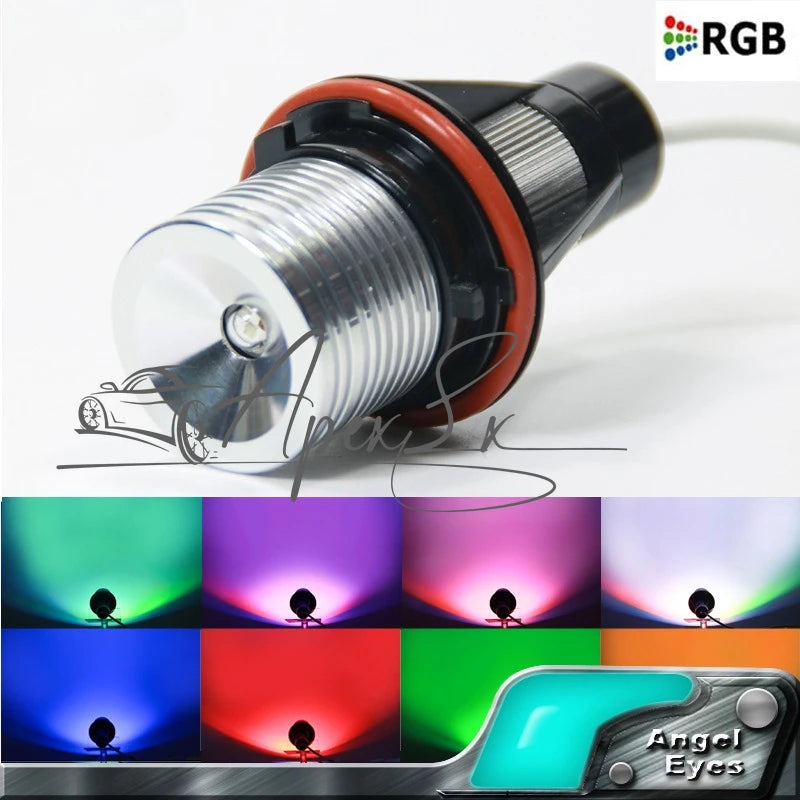 For BMW E39 E60 E87 E61 Marker Angel Eye Bulb 5W RGB Ir Remote